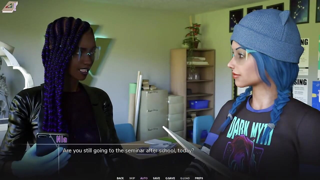 Табу Университет #03 - Химичен Клас с Красива Черна 18-годишна и Емо със Синя Коса