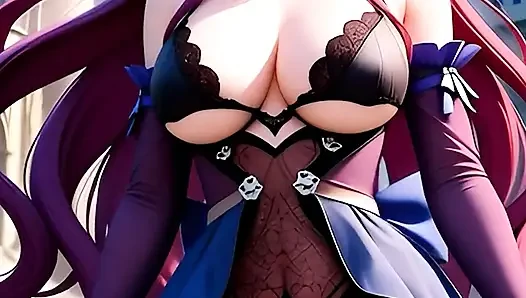 Hentai gothic girls with dyed hair showing off their big tits 2
