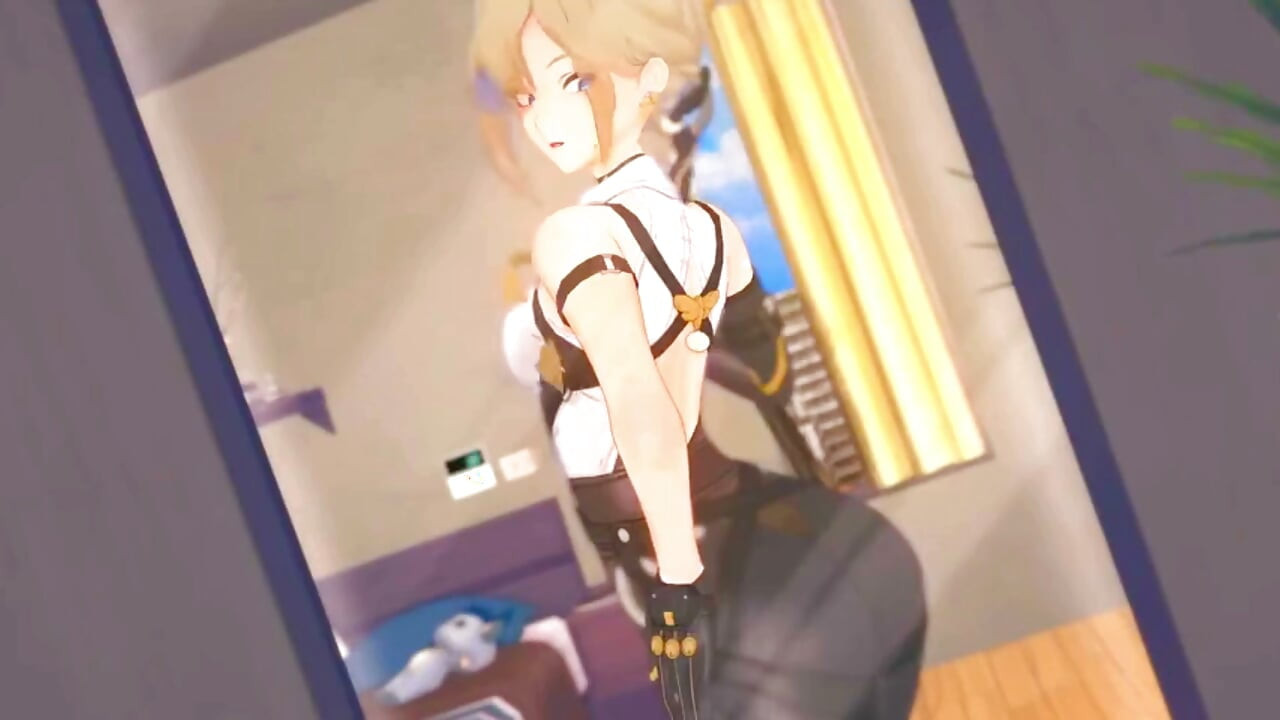 Zenless zone zero - si sange evelyn muncrat di mana-mana sambil dicrot di dalam - animasi hentai 3d