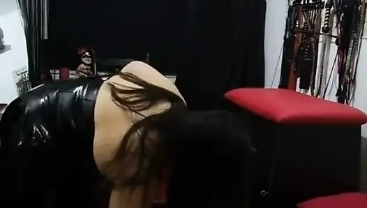 Mature Domme Fists Submissive Slut's Gaping Hole Wide