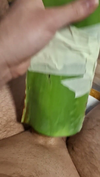 Fucking a wet and slimy aloe vera leaf | Clip 1