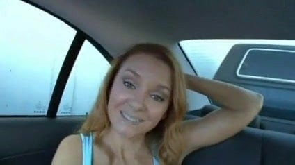 Amazing Redhead Milf Fucked on the Backseat