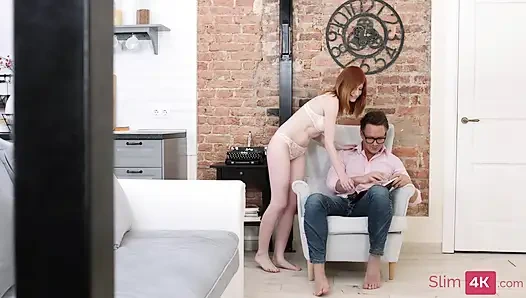 Slim4K - Emily Red teen rides big rod