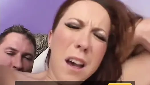 Busty bitch has rough anal play with stud and swallows ass flavoured spunk