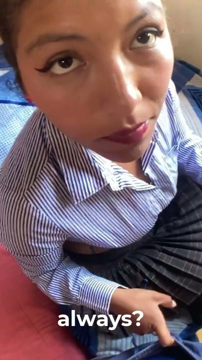 Her Halloween costume was so sexy that I couldn't that short skirt, I had to see what was inside it and it was pink | Clip 1