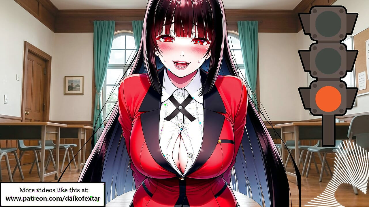 Lumină verde, lumină roșie cu Yumeko din Kakegurui. Voce engleză. JOI hentai.