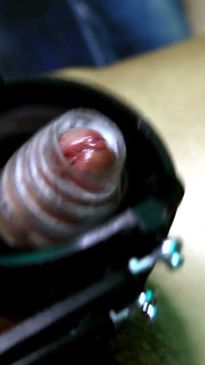 How long can this poor penis withstand the movements of a BDSM machine? | Clip 2