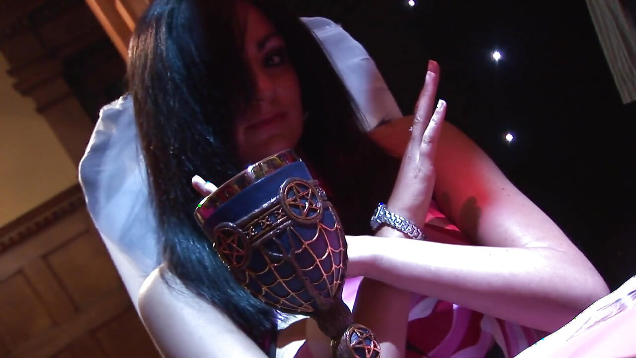 Slutty babes have fetish orgy with some horny guys during a seance