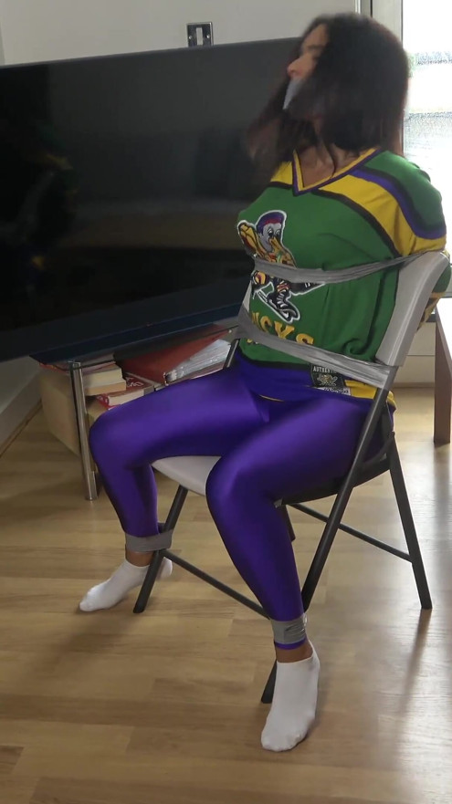 Latina in: Hockey Team Member Taped up to a Chair and Tape Gagged! (4k)