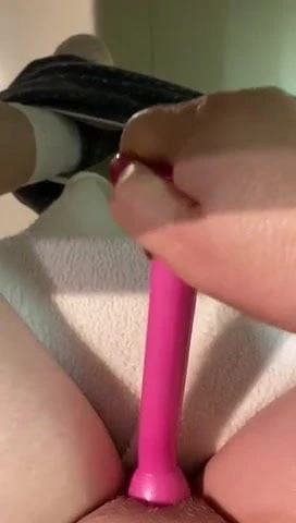 Me playing with a pink vibrator