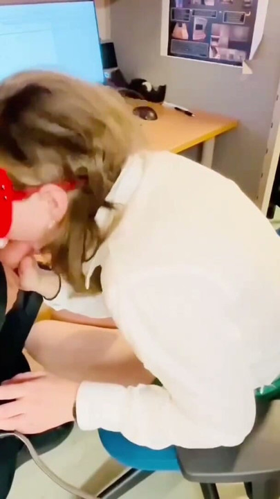 Champagne and CUM for HER, Secretary drinks my cum from champagne glass, slutty teenage secretary, cheating wife sucks | Clip 1
