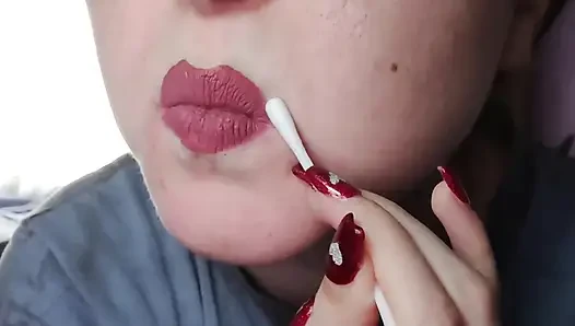 Lippen und Lippenstift-fetisch