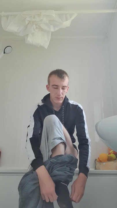 Skinny lad getting hard closeup out of bath | Clip 3
