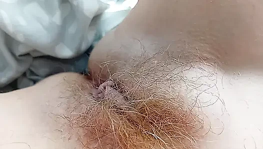 Showing my body : red pussy, lying on the sofa