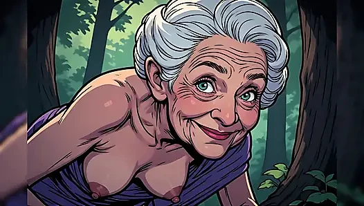 Nenek Kartun Topless
