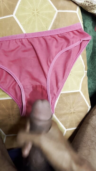 My exgirlfriend Shreya's red sniffing and panties cum