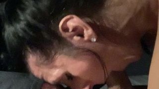 Hotwife cuckold sucks big cock