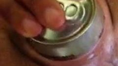 Coke can in pussy and gape