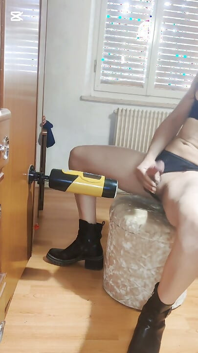 Beautiful trans has fun