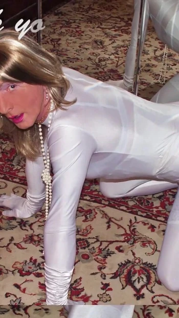 Epic moment from "Garter Belt & Nylon Stockings Under Sheer White Pants"