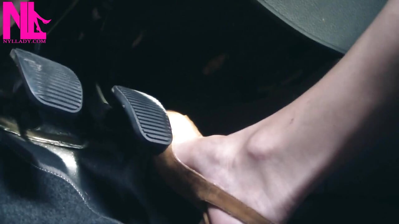 Revving and Driving in Light Brown Peeptoe Sandals