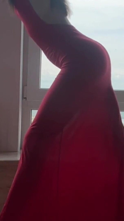 sexy hot yoga in red long dress | Clip 3