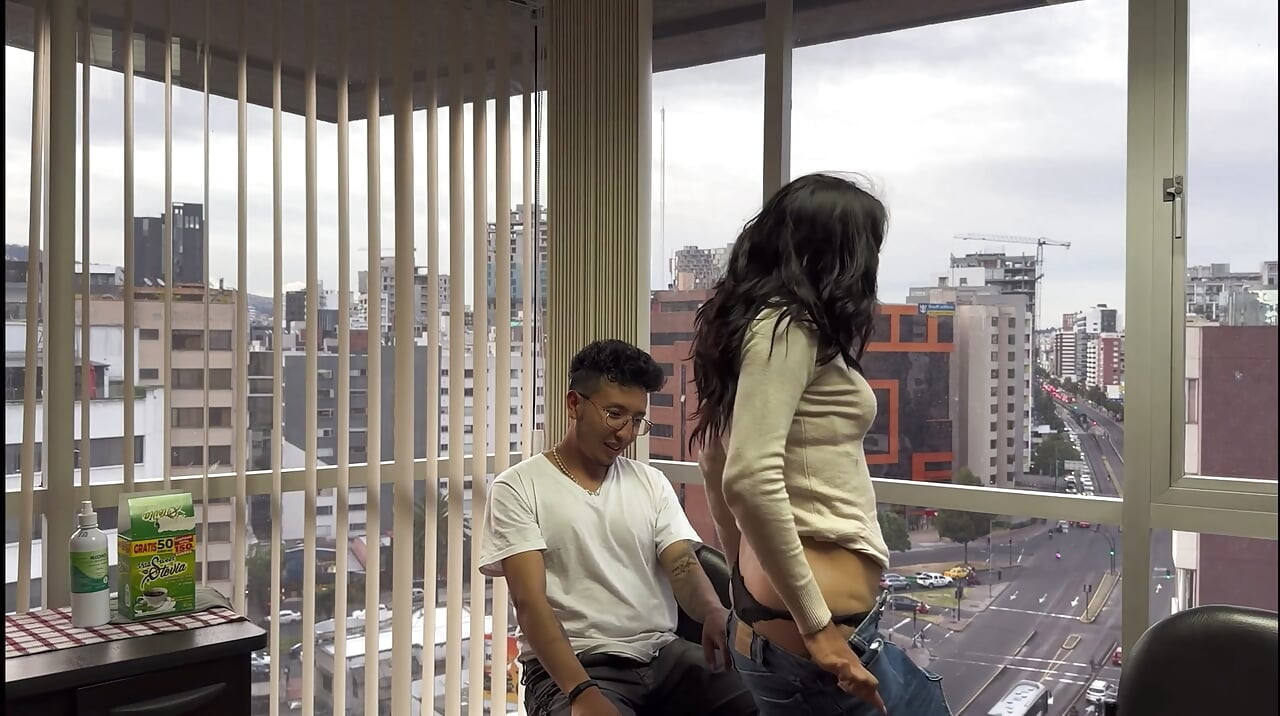 Sexy big ass fucked on desk when boss comes out