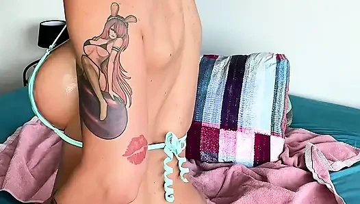 Sheer Micro Bikini Smiling Dutchie Covered In Oil Intense Dildo Fucking Till Squirting Orgasming