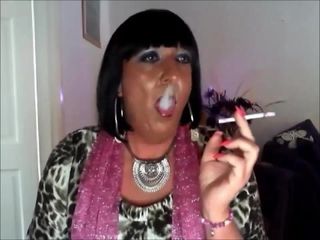 Chrissie smokes on webcam pt1