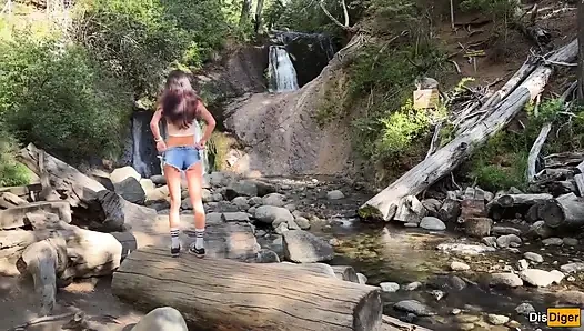 Horny Hitchhiker Wants to Suck and Fuck on a Camping Trip - Risky Sex and Cumwalk