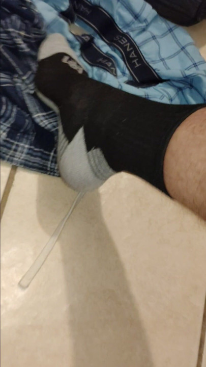 Showing Some Sexy Socks When I'm Rubbing My Brown Hispanic Boy Dick