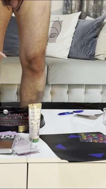 Stunning moment from "The Cum Contest Two Girls Hot CFNM Dice Challenge with Precum Weighing Try not to Cum Style Stroking"
