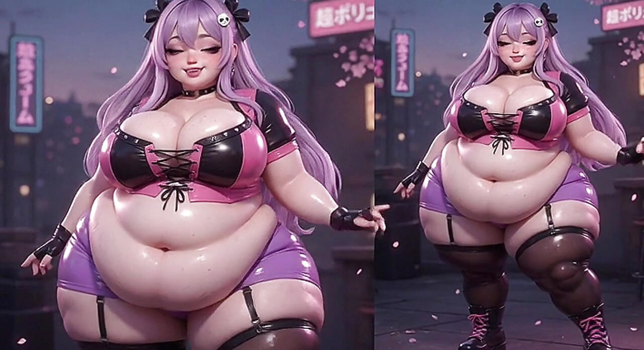 Gorda anime bebê tremendo enorme cu em fio dental roxo