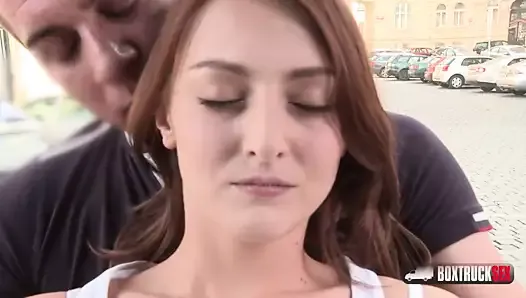 Kate Ross getting a taste of big cock in public