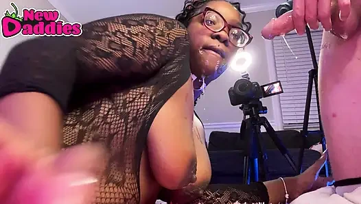 Premium Ebony Throat - Bwc Face Fucking Big Tits Black Babe