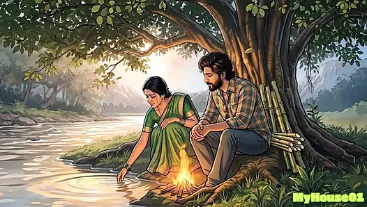 Pushpa Fuck a Modern Women besides on lake