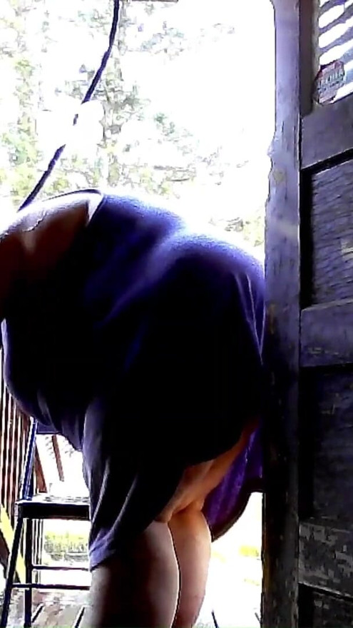 Showering in the water hose. pt 1 | Clip 1