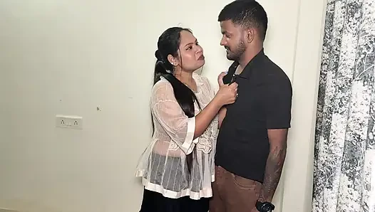 He stopped his wife from going to the office and fucked her.