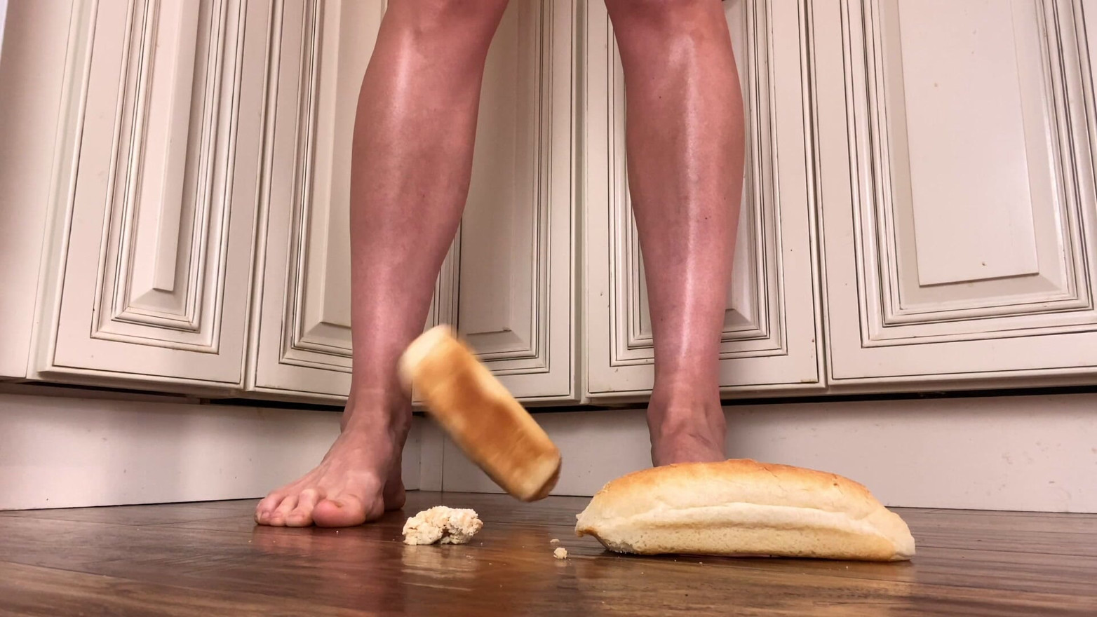 Spitting & Crushing Bad Bread Barefoot + Feet Worship