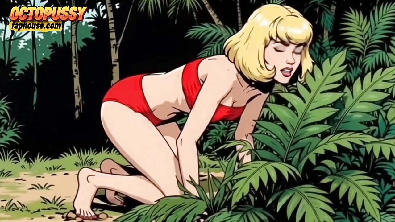 Branca esposa Nancy se torna uma cadela para um grande pau preto na selva