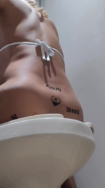 Sissy in Chastity and Micro Bikini Takes a 1.5L Enema and Pushes It Out for You | Clip 1