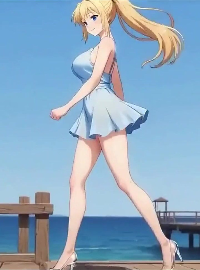 Blonde Mini Dress Slut Pier Ass & Tit Flash Loud Masturbation Ai Generated