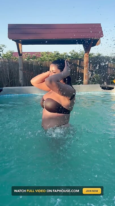 Sexy Pool Tease in a Tiny Bikini