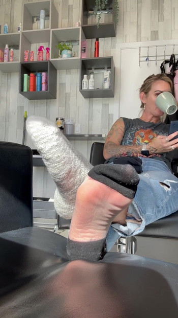 Emotional moment from "Gwen's Next Level Sock Strip"