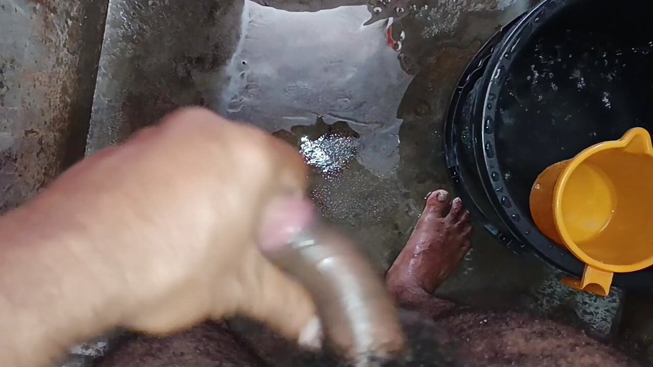 Bath room hand job