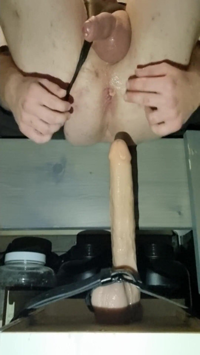 Powerful moment from "Big Natural Boobs TS Bailey Jane Leaking Cum x Piss While Riding BIG Dildo Including Prolapse"