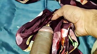 Satynowa jedwabna ręczna robota porno - satynowy garnitur ręczna robota bhabhi (95)