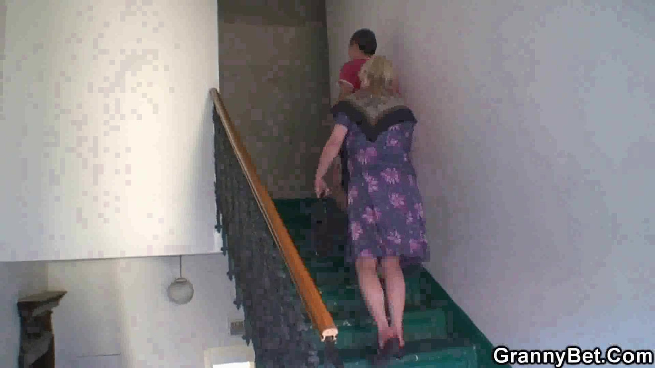 70 yo granny gives tit-job and gets doggy-fucked