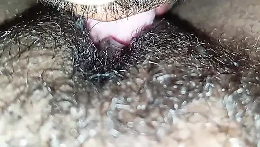 Sucking the sweaty pussy of the married believer after the service