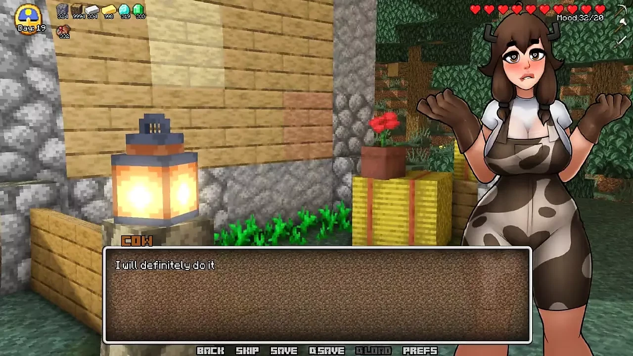 Minecraft oficio cachondo - parte 2 - vaquera caliente hace ahegao y se desnuda por Loveskysanhentai